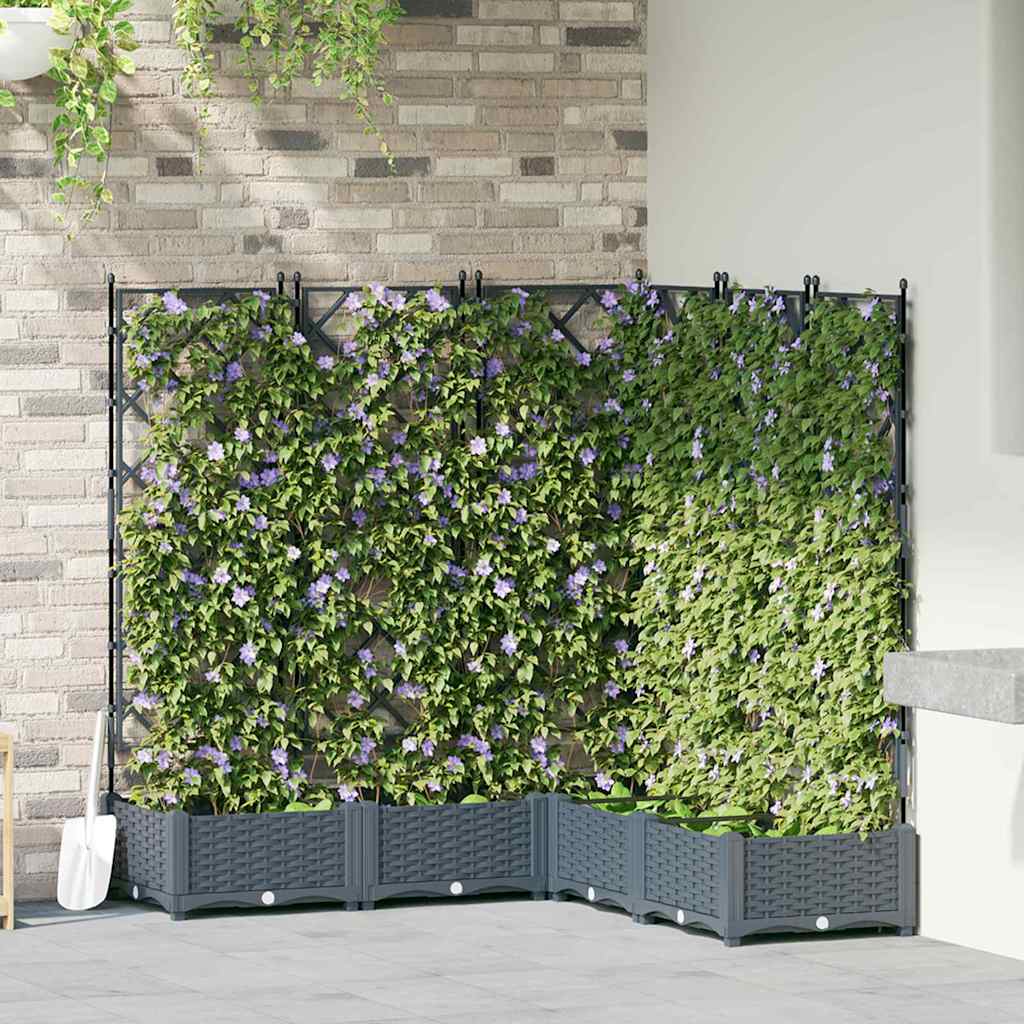 Vidaxxl Gartenblumentopf 5 Stück hellgrau 120 x 120 x 125,5 cm Stahl