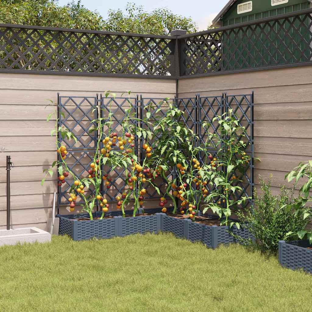 Vidaxxl Gartenblumentopf 5 Stück hellgrau 120 x 120 x 125,5 cm Stahl