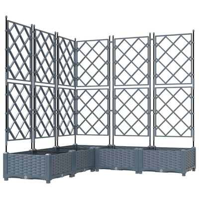 Vidaxxl Gartenblumentopf 5 Stück hellgrau 120 x 120 x 125,5 cm Stahl