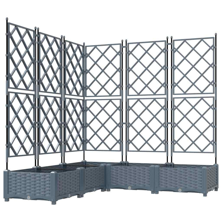 Vidaxxl Gartenblumentopf 5 Stück hellgrau 120 x 120 x 125,5 cm Stahl