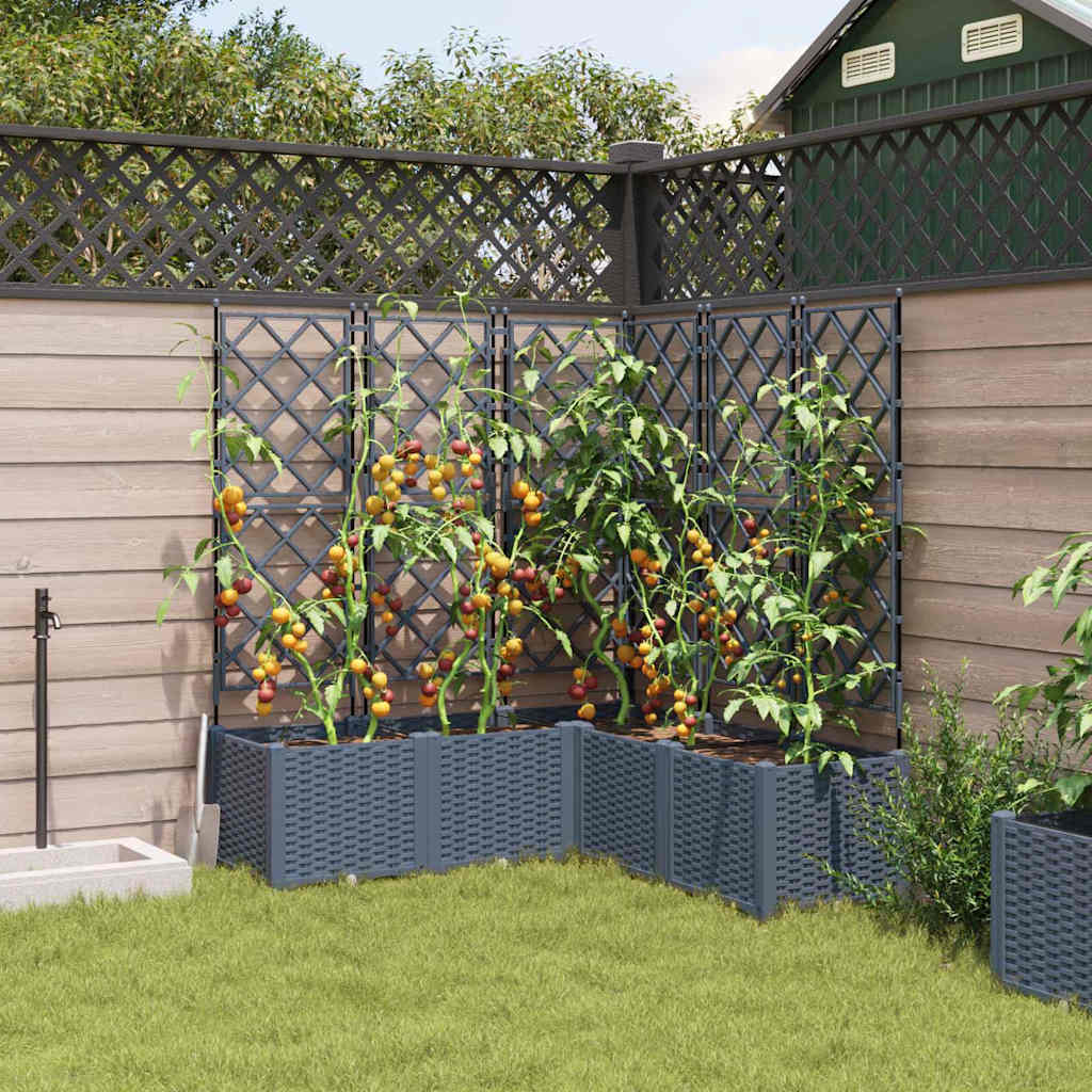 Vidaxxl Gartenblumentopf 5 Stück hellgrau 120 x 120 x 143 cm Stahl