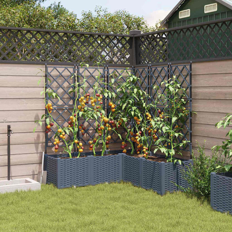 Vidaxxl Gartenblumentopf 5 Stück hellgrau 120 x 120 x 143 cm Stahl