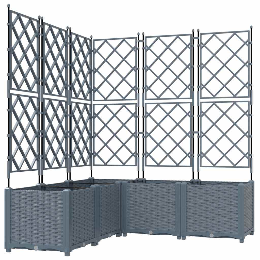 Vidaxxl Gartenblumentopf 5 Stück hellgrau 120 x 120 x 143 cm Stahl