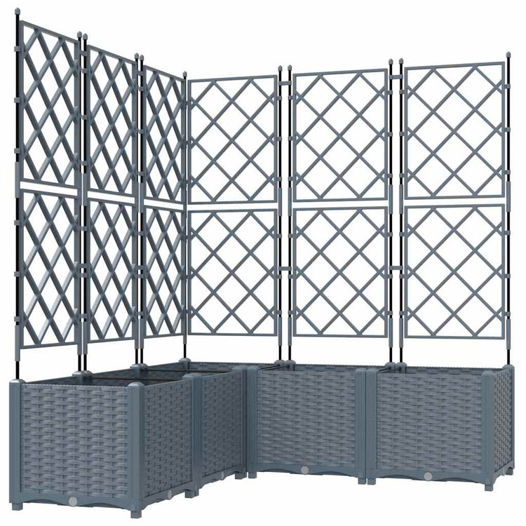 Vidaxxl Gartenblumentopf 5 Stück hellgrau 120 x 120 x 143 cm Stahl