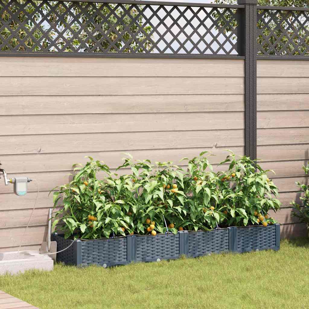 VidaXL Gartenblumentopf 4 Stück hellgrauer Stahl