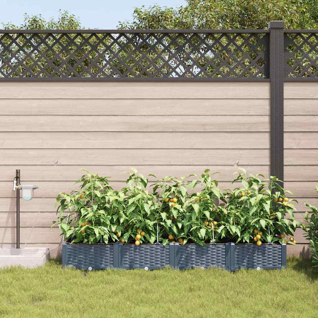VidaXL Gartenblumentopf 4 Stück hellgrauer Stahl
