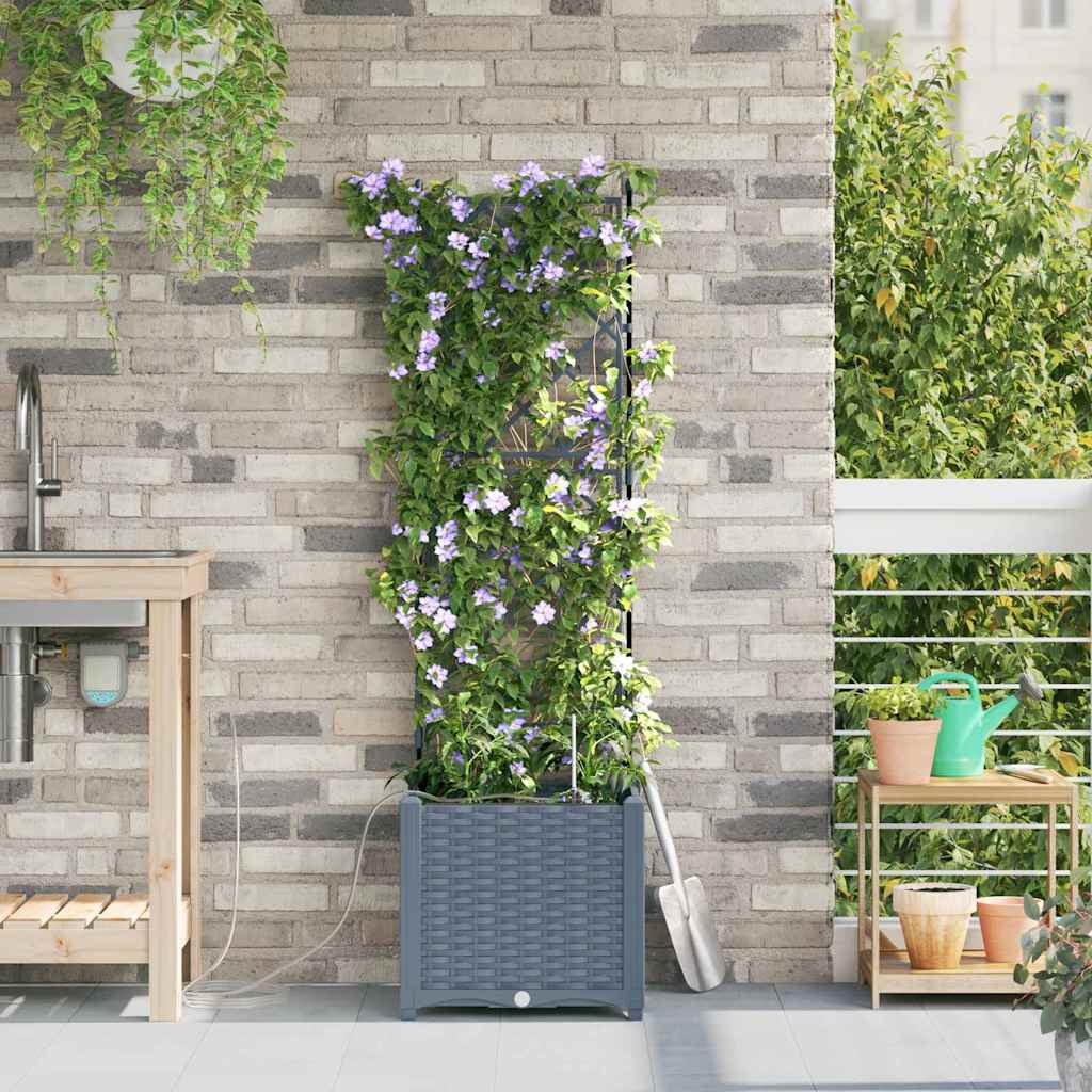 VidaXL Gartenblumentopf 2 Stück hellgrauer Stahl