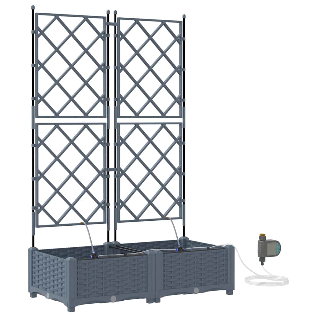 VidaXL Gartenblumentopf 2 Stück hellgrauer Stahl