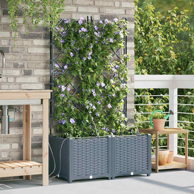 VidaXL Gartenblumentopf 2 Stück hellgrauer Stahl