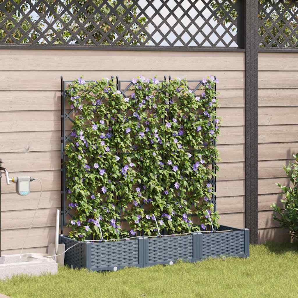 VidaXL Gartenblumentopf 3 Stück hellgrauer Stahl