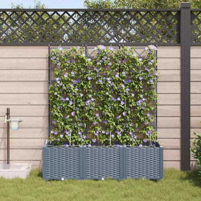VidaXL Gartenblumentopf 3 Stück hellgrauer Stahl