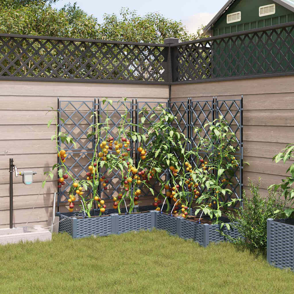 VidaXL Gartenblumentopf 5 Stück hellgrauer Stahl