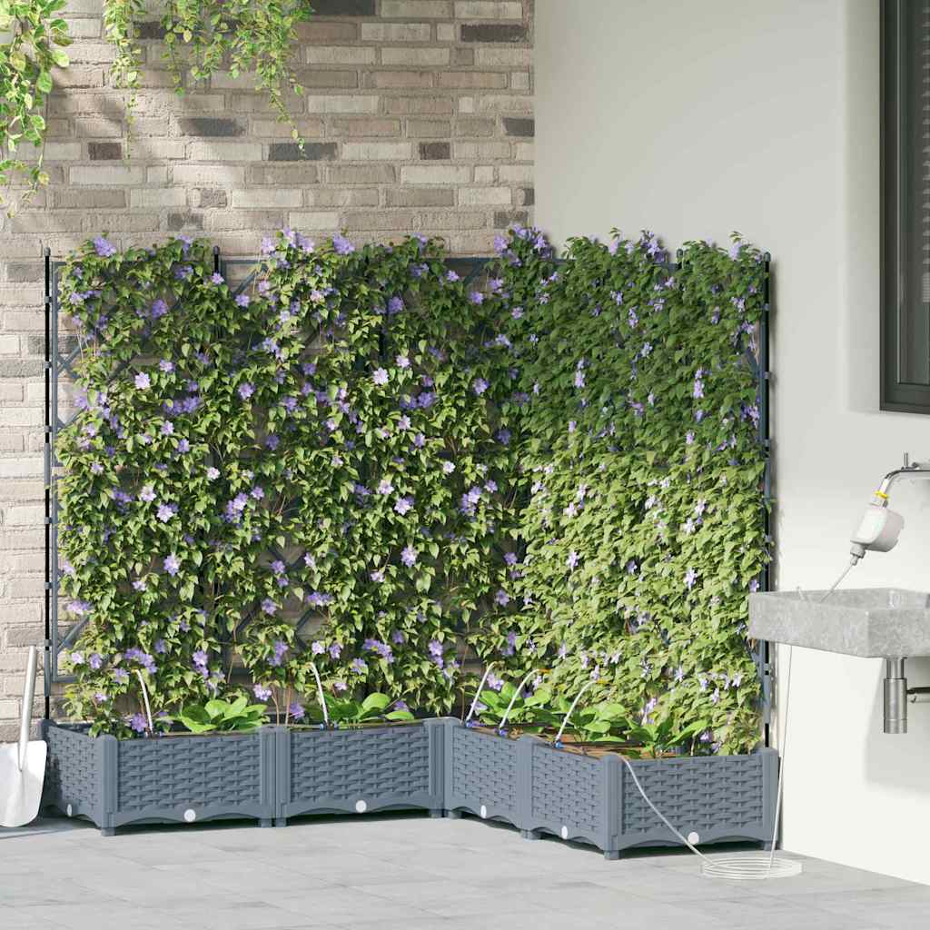 VidaXL Gartenblumentopf 5 Stück hellgrauer Stahl