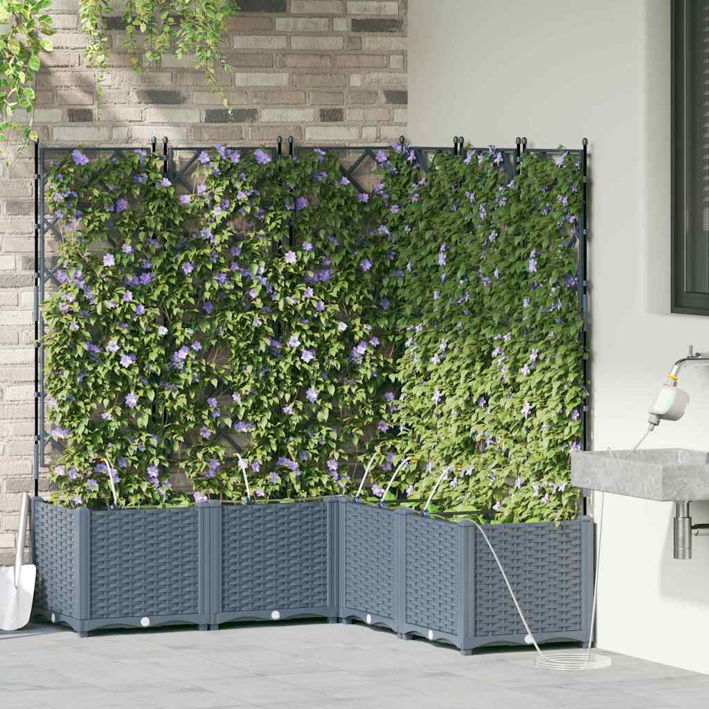 VidaXL Gartenblumentopf 5 Stück hellgrauer Stahl