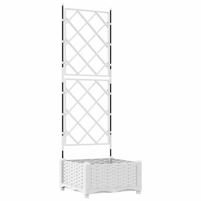 VidaXL Gartenblumentopf weiß 40 x 40 x 125,5 cm Stahl