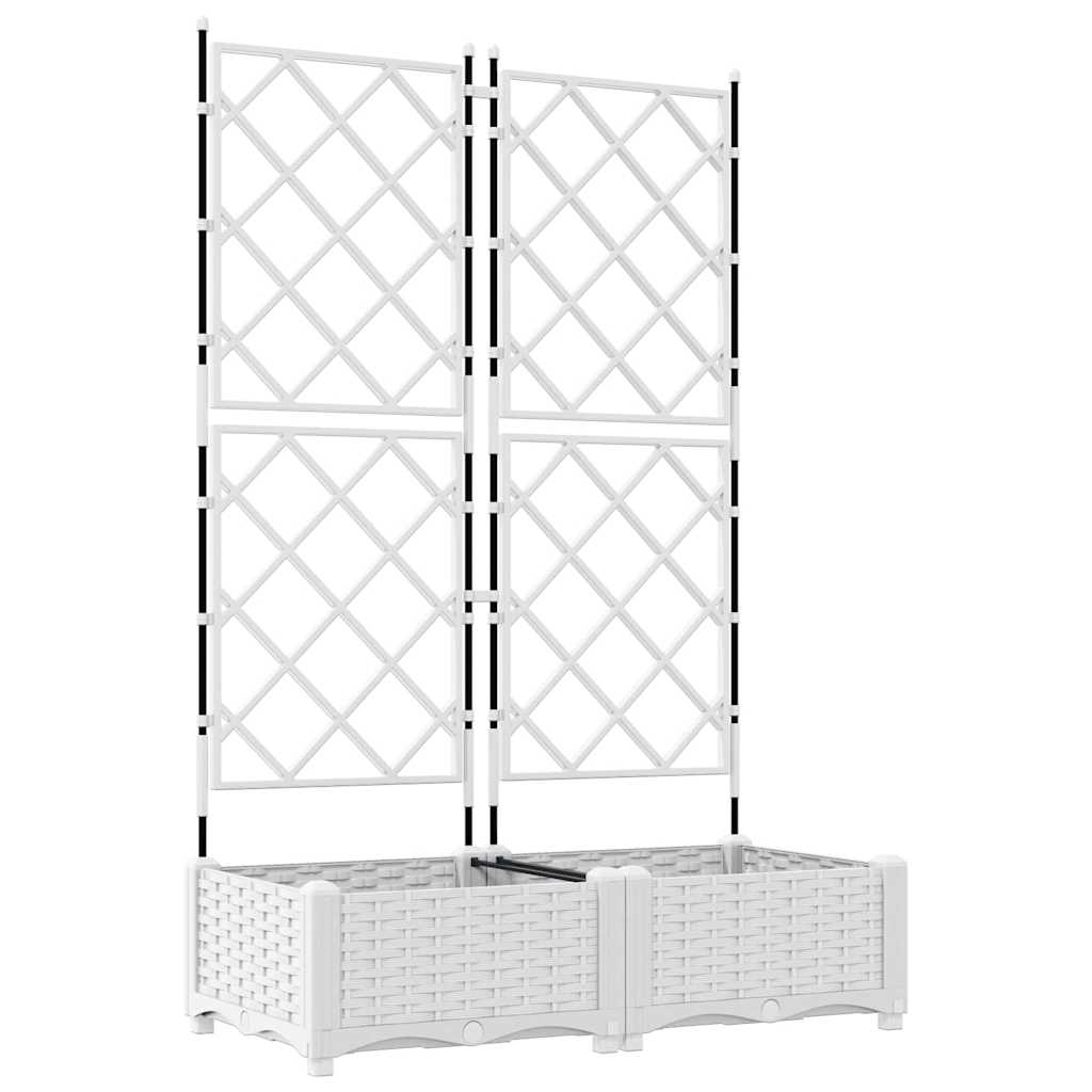 Vidaxxl Gartenblumentopf 2 Stück weiß 80 x 40 x 125,5 cm Stahl