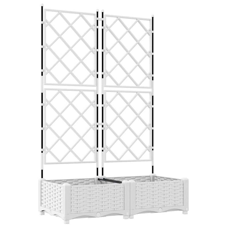 Vidaxxl Gartenblumentopf 2 Stück weiß 80 x 40 x 125,5 cm Stahl