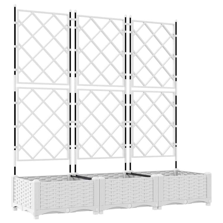 Vidaxxl Gartenblumentopf 3 Stück weiß 120 x 40 x 125,5 cm Stahl