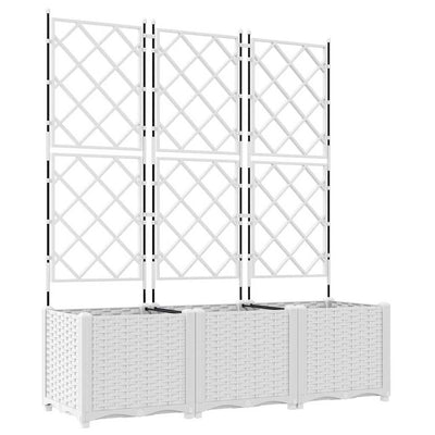 Vidaxl Gartenblumentopf 3 Stück weiß 120 x 40 x 143 cm Stahl