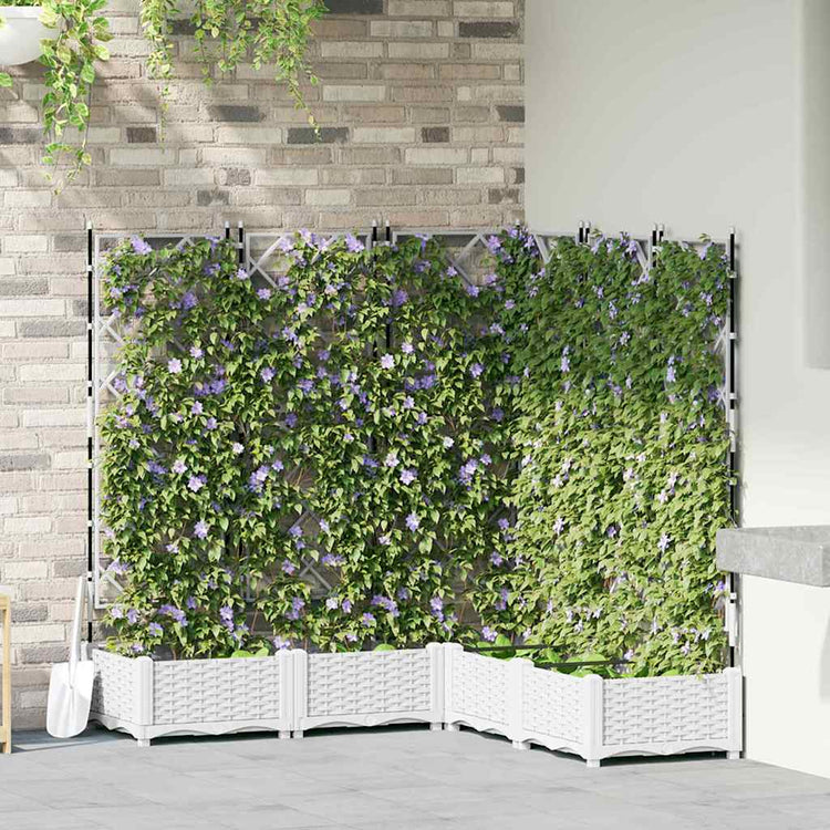 Vidaxxl Gartenblumentopf 5 Stück weiß 120 x 120 x 125,5 cm Stahl