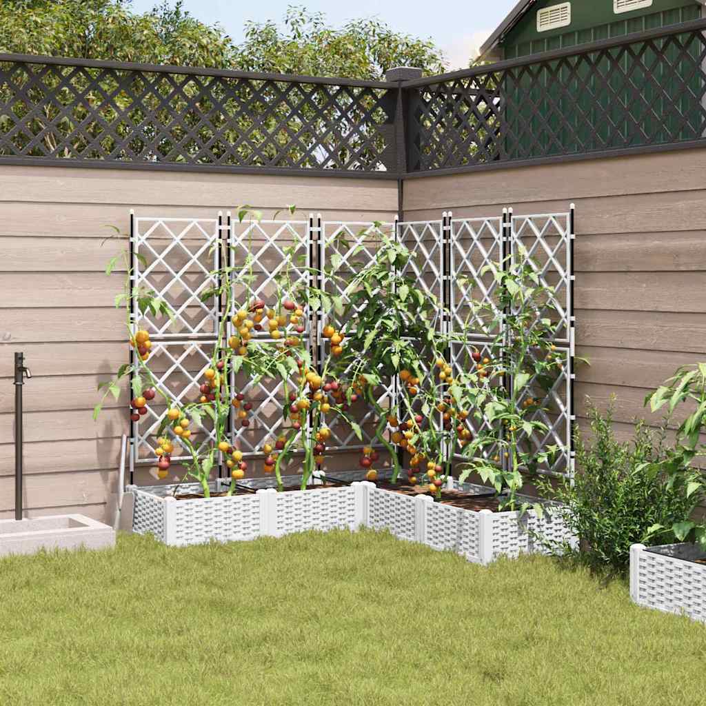 Vidaxxl Gartenblumentopf 5 Stück weiß 120 x 120 x 125,5 cm Stahl