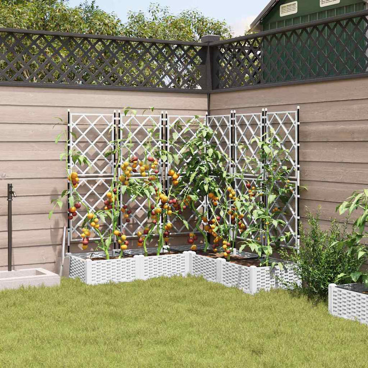 Vidaxxl Gartenblumentopf 5 Stück weiß 120 x 120 x 125,5 cm Stahl
