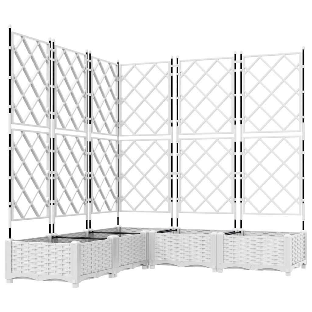 Vidaxxl Gartenblumentopf 5 Stück weiß 120 x 120 x 125,5 cm Stahl