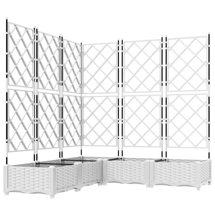 Vidaxxl Gartenblumentopf 5 Stück weiß 120 x 120 x 125,5 cm Stahl