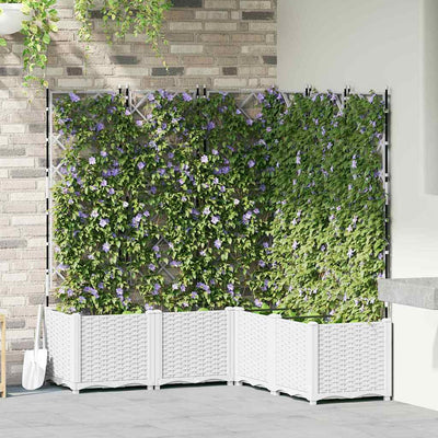 Vidaxxl Gartenblumentopf 5 Stück weiß 120 x 120 x 143 cm Stahl