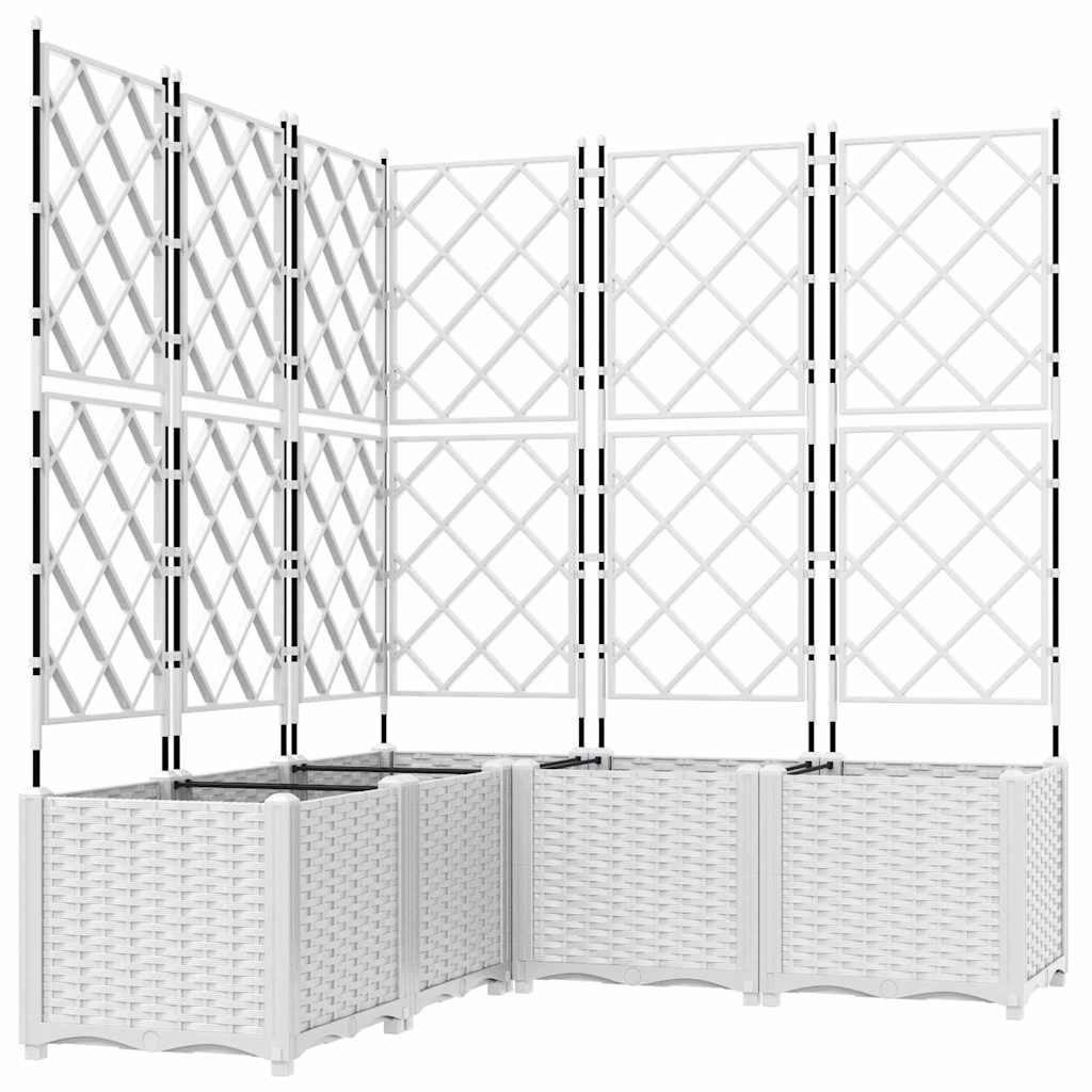 Vidaxxl Gartenblumentopf 5 Stück weiß 120 x 120 x 143 cm Stahl