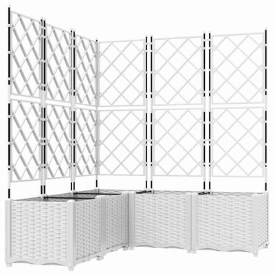 Vidaxxl Gartenblumentopf 5 Stück weiß 120 x 120 x 143 cm Stahl