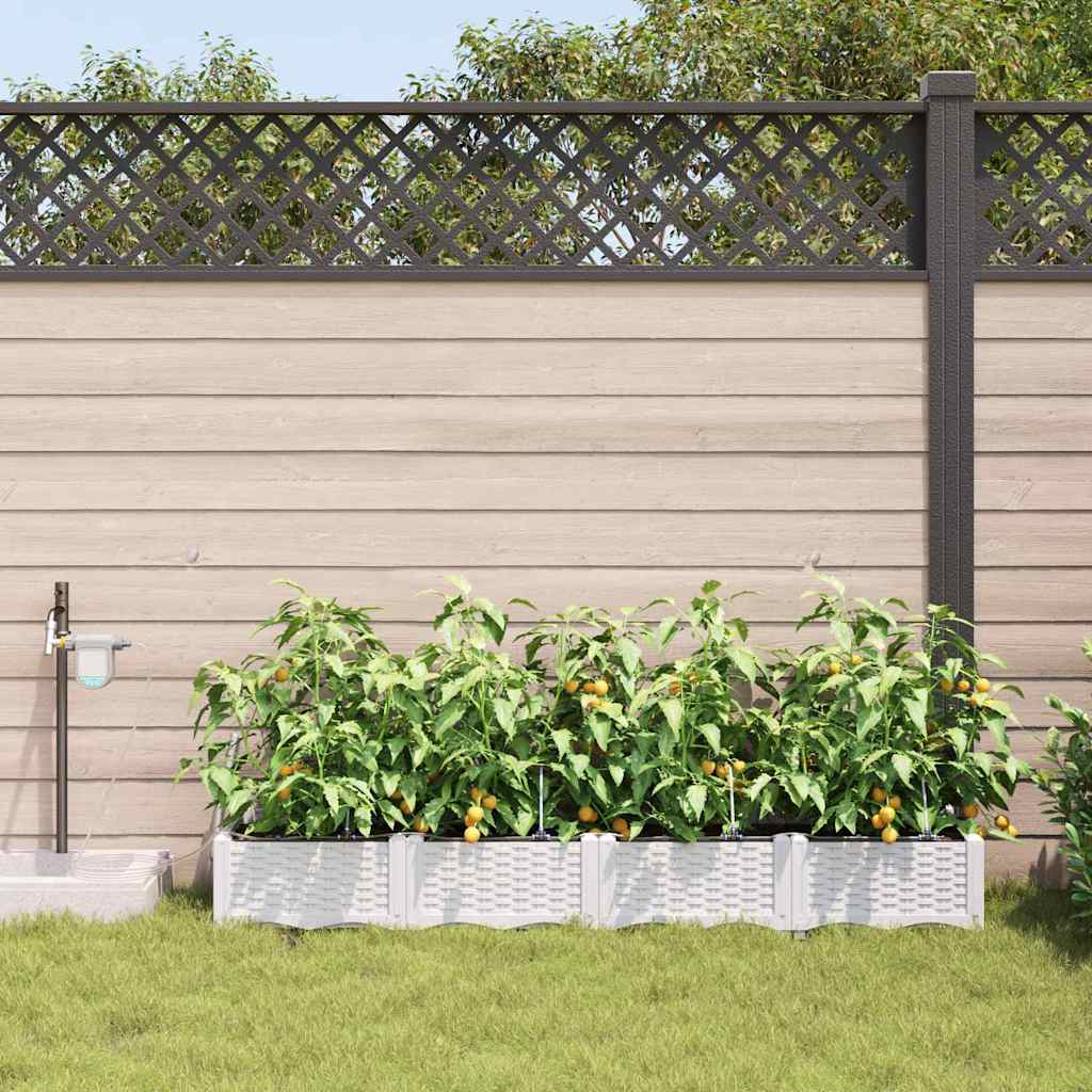 VidaXL Gartenblumentopf 4 Stück weißer Stahl
