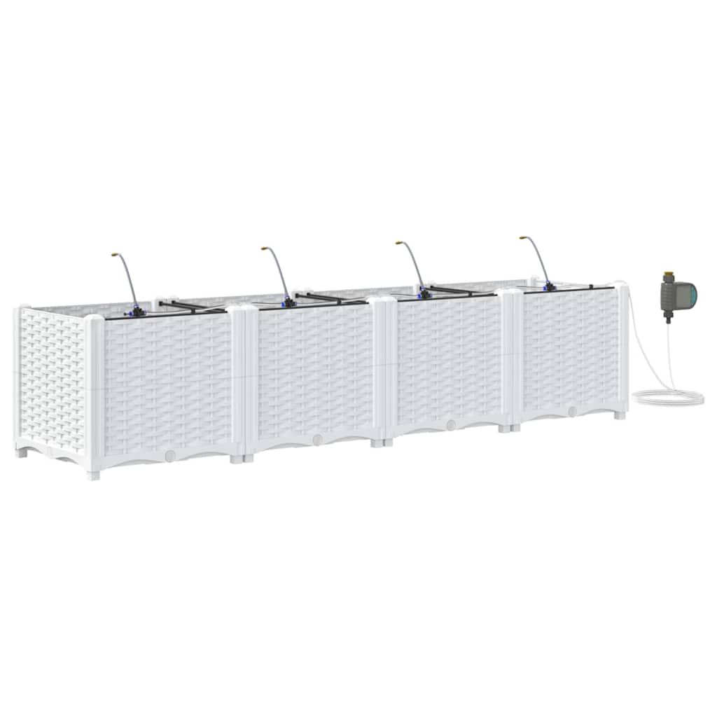 VidaXL Gartenblumentopf 4 Stück weißer Stahl