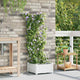 VidaXL Gartenblumentopf weiß 40 x 40 x 126 cm Stahl