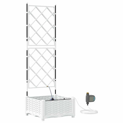 VidaXL Gartenblumentopf weiß 40 x 40 x 126 cm Stahl