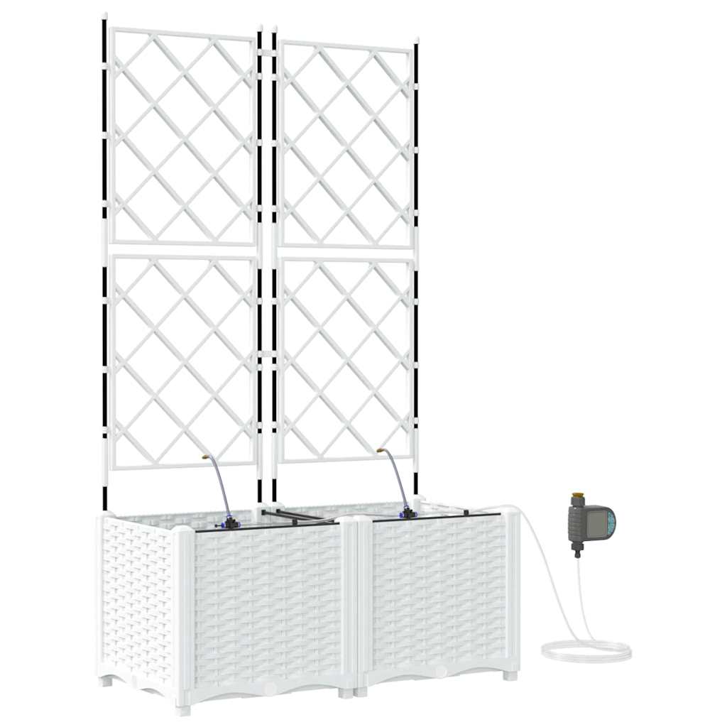 VidaXL Gartenblumentopf 2 Stk. Weißer Stahl