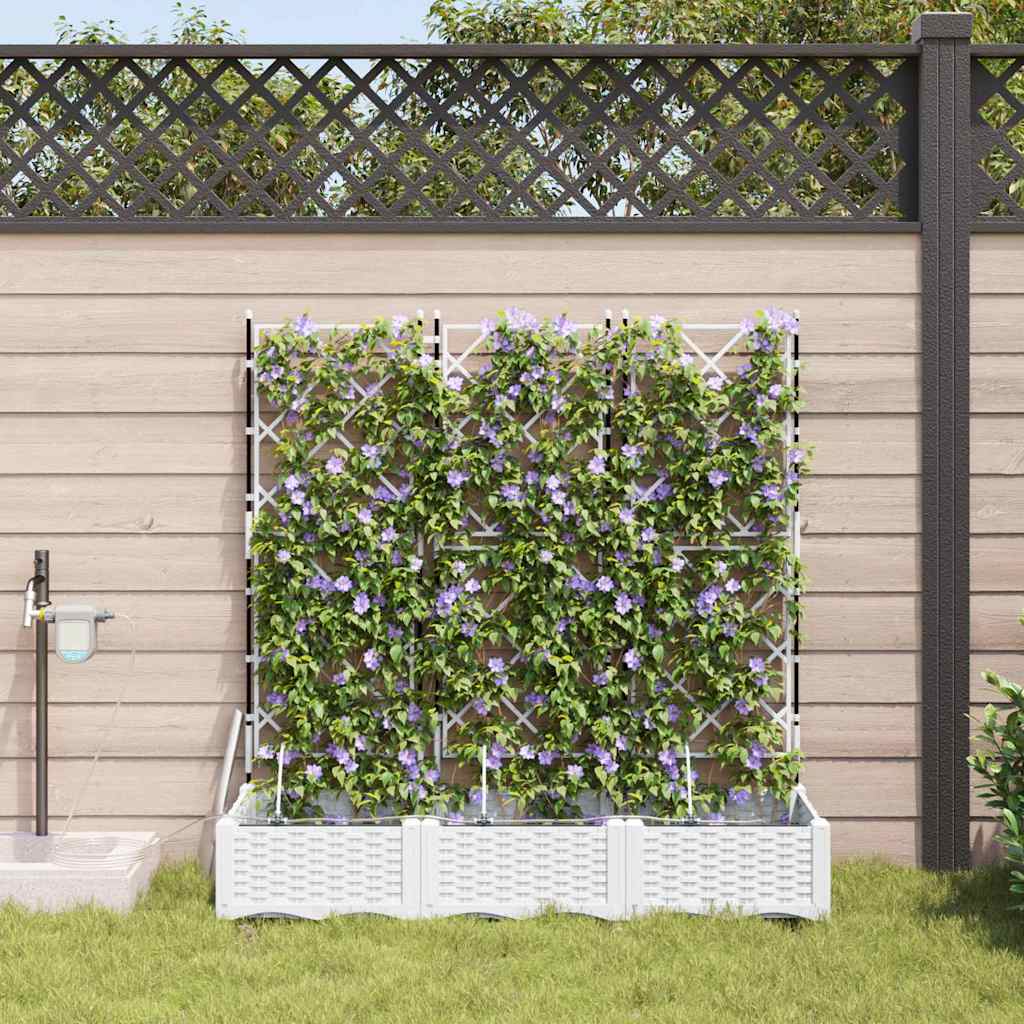 VidaXL Gartenblumentopf 3 Stück weißer Stahl