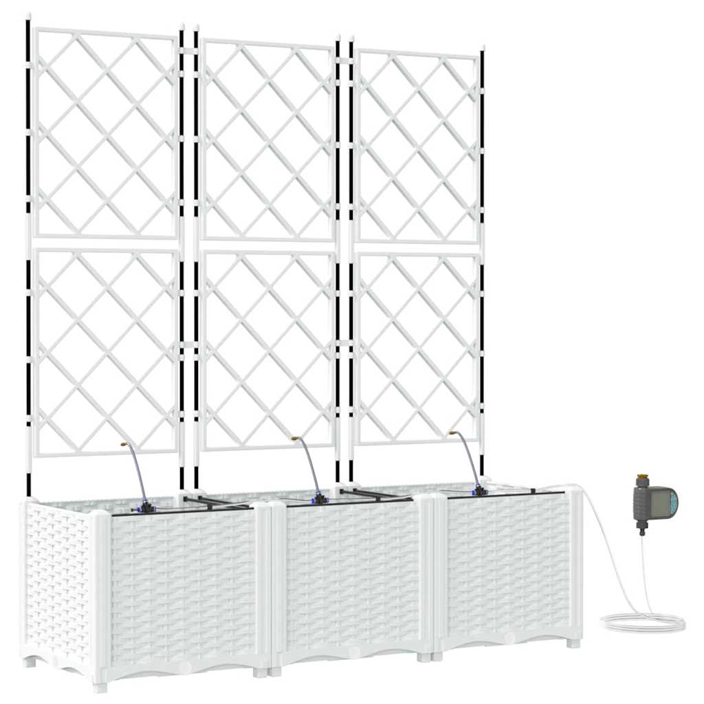 VidaXL Gartenblumentopf 3 Stück weißer Stahl