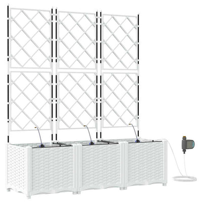 VidaXL Gartenblumentopf 3 Stück weißer Stahl