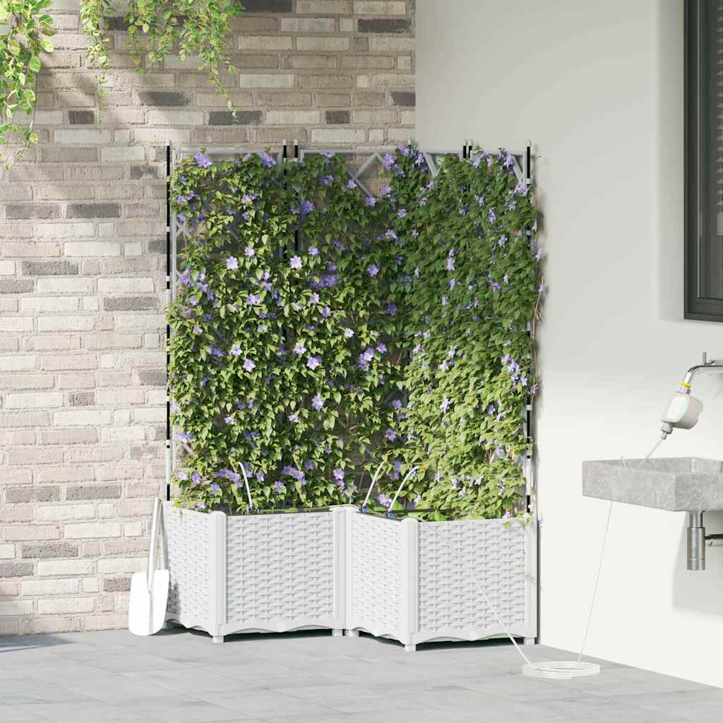 VidaXL Gartenblumentopf 3 Stück weißer Stahl