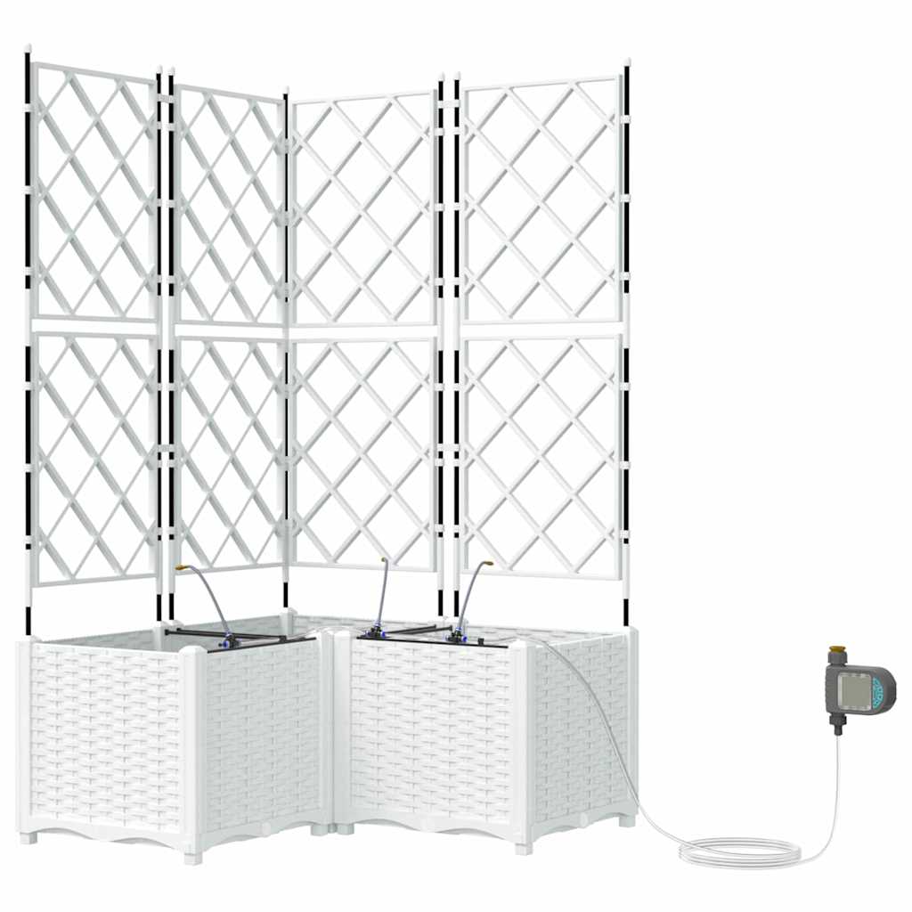 VidaXL Gartenblumentopf 3 Stück weißer Stahl