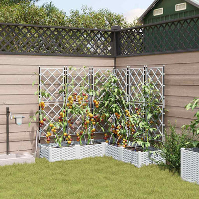 VidaXL Gartenblumentopf 5 Stück weißer Stahl