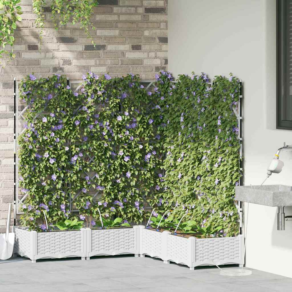 VidaXL Gartenblumentopf 5 Stück weißer Stahl