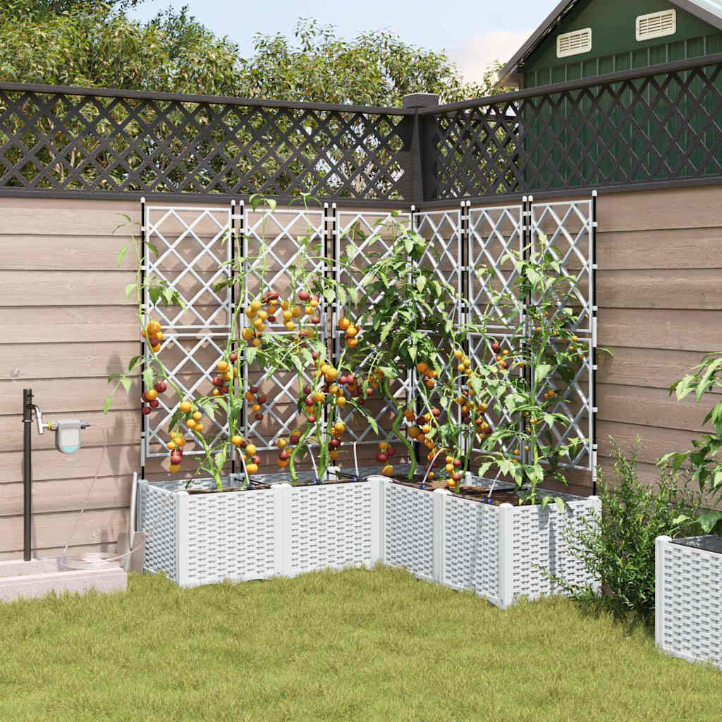 VidaXL Gartenblumentopf 5 Stück weißer Stahl