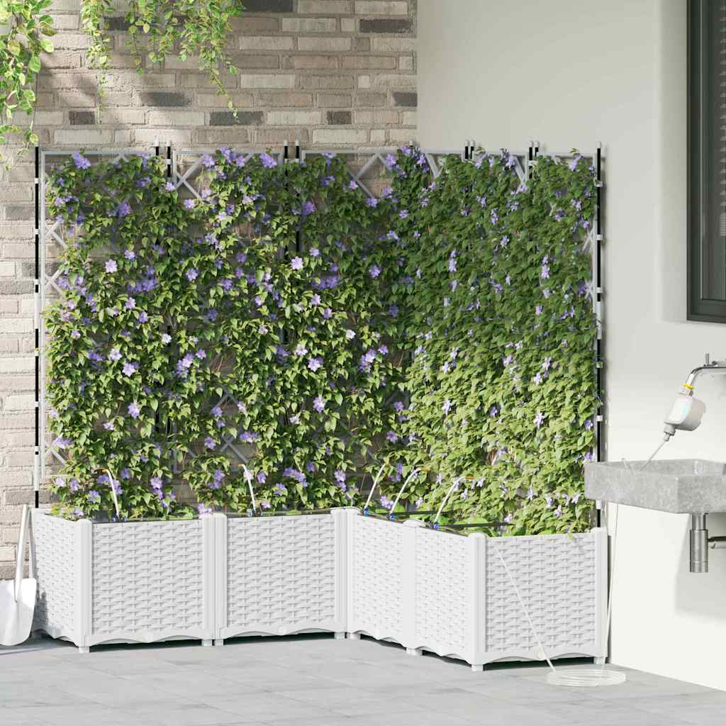 VidaXL Gartenblumentopf 5 Stück weißer Stahl