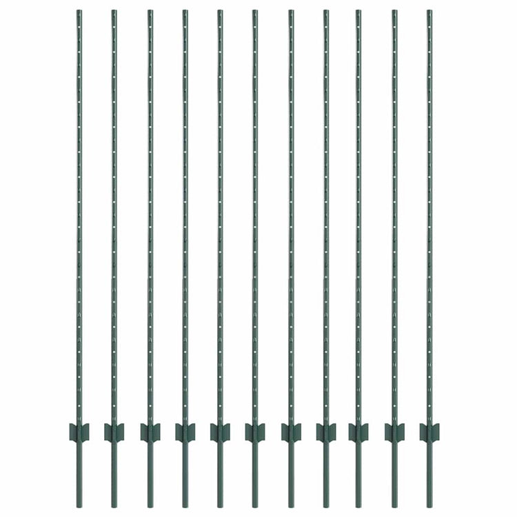 Vidaxl Zaunpfosten 11 Stück grün 150 cm Stahl