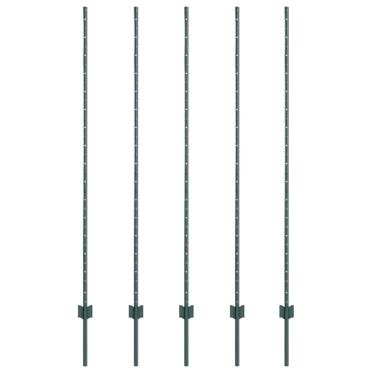 Vidaxl Zaunpfosten 5 Stück grün 160 cm Stahl