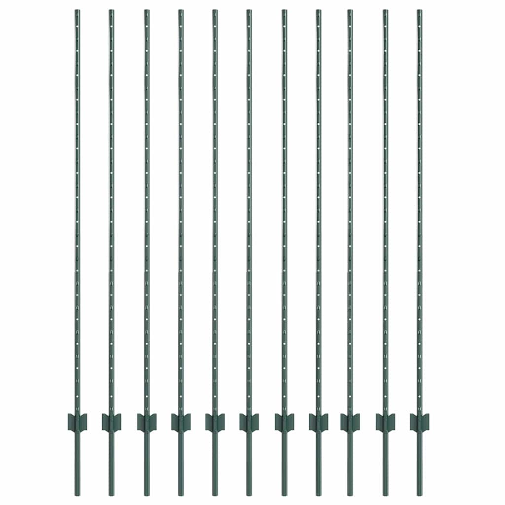 Vidaxl Zaunpfosten 11 Stück grün 160 cm Stahl