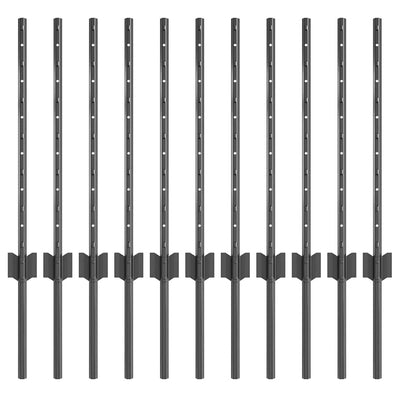 Vidaxl Zaunpfosten 11 Stück grau 60 cm Stahl