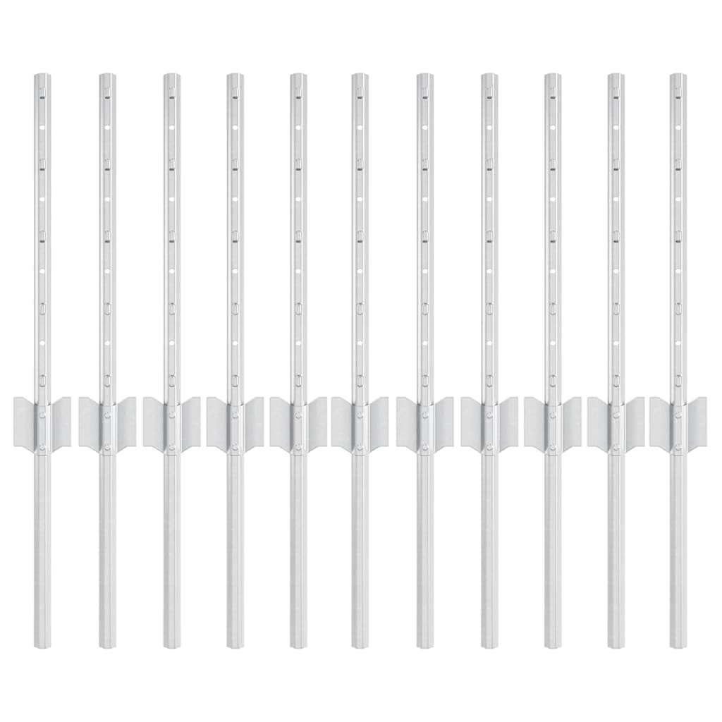 Vidaxl Zaunpfosten 11 Stk. Silber 40 cm Stahl